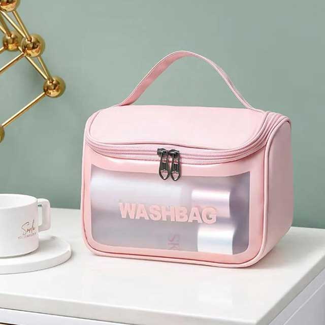 Large Capacity Portable Waterproof Transparent PVC Women Cosmetic Bag - Travel Organizer for Makeup & Toiletries