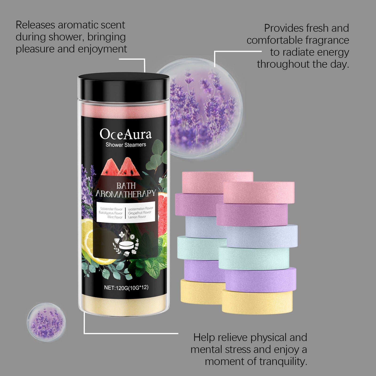 Aromatherapy Steam Shower, Body Cleansing, Relaxing Fragrance, Moisturizing Spa ,1 set