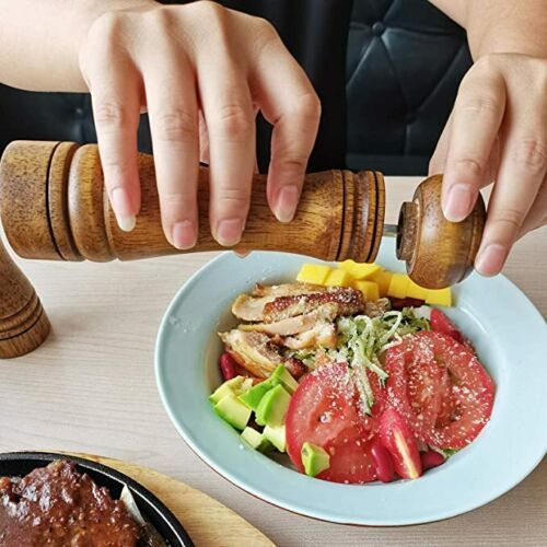 Salt Pepper Grinder Vintage Wooden Oak Spice Mill Blender Stick Kitchen Tool