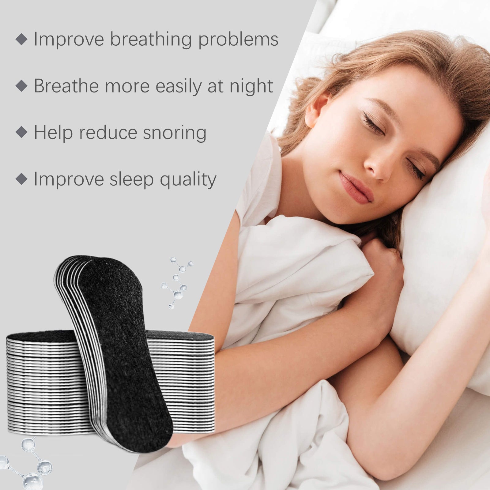 Anti-Snoring Sleep Nasal Patch, Sleep Care, Relieve Nasal Discomfort, Breathable, Easy to Use ,30pcs