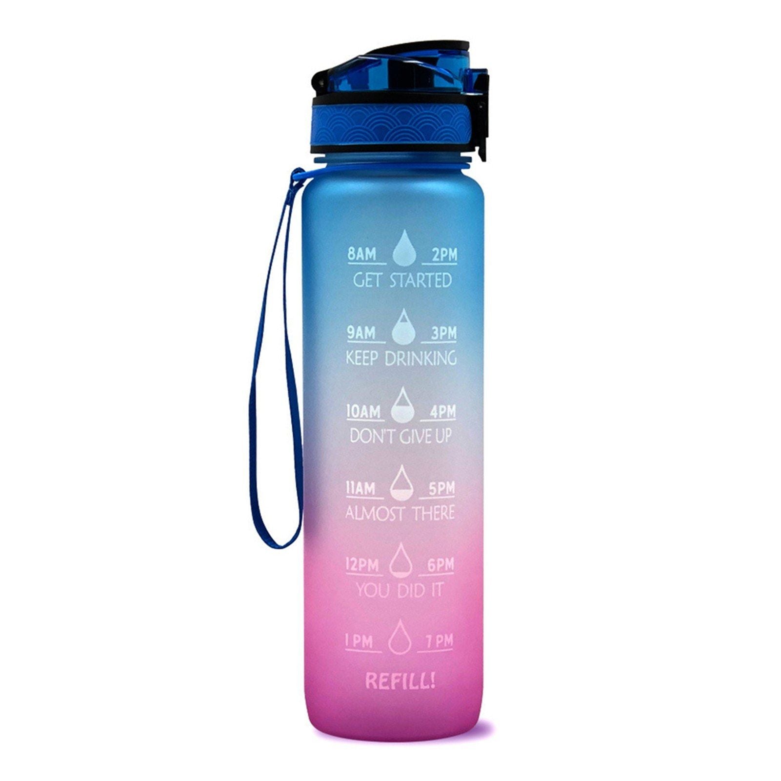 Sports Water Bottle With Time Marker BPA Free Water Jug 1000ml