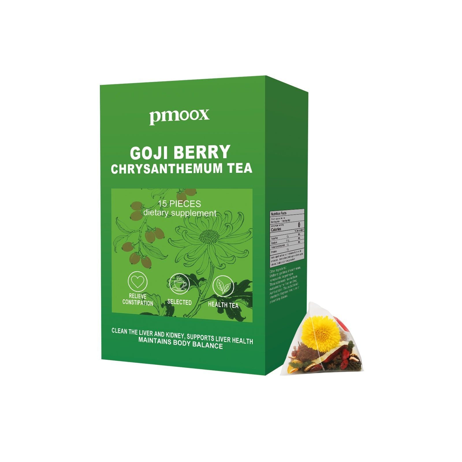 Body Care Goji Chrysanthemum Tea, Detox, Liver Support, Digestive Health ,15pieces