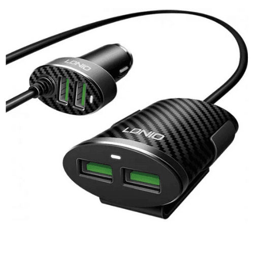 LDNIO 4 USB PORTS CAR CHARGER WITH EXTENSION CABLE