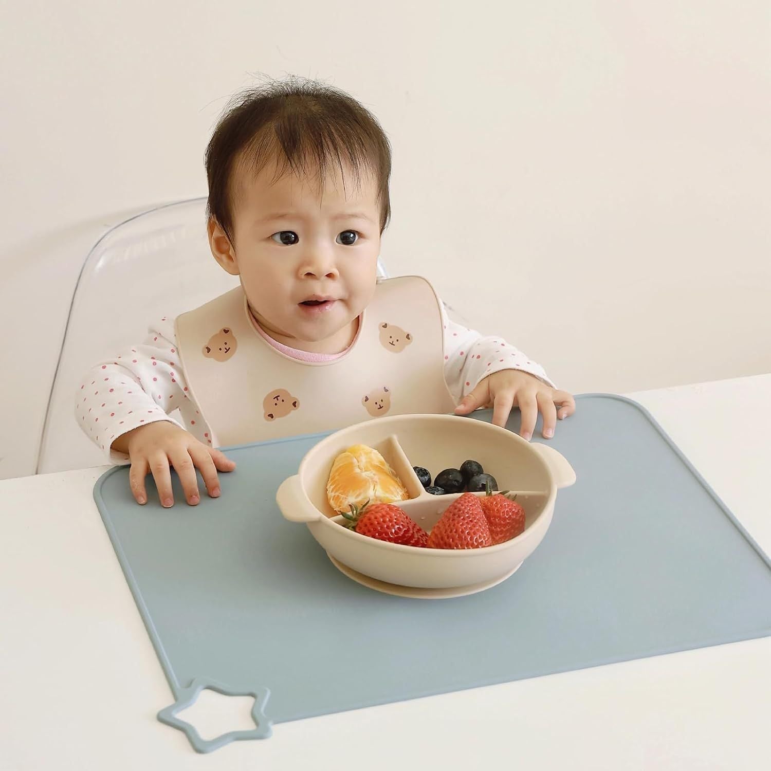 Baby Food Flexible Placemats for Child Food Grade Silicone Eating Table Mat