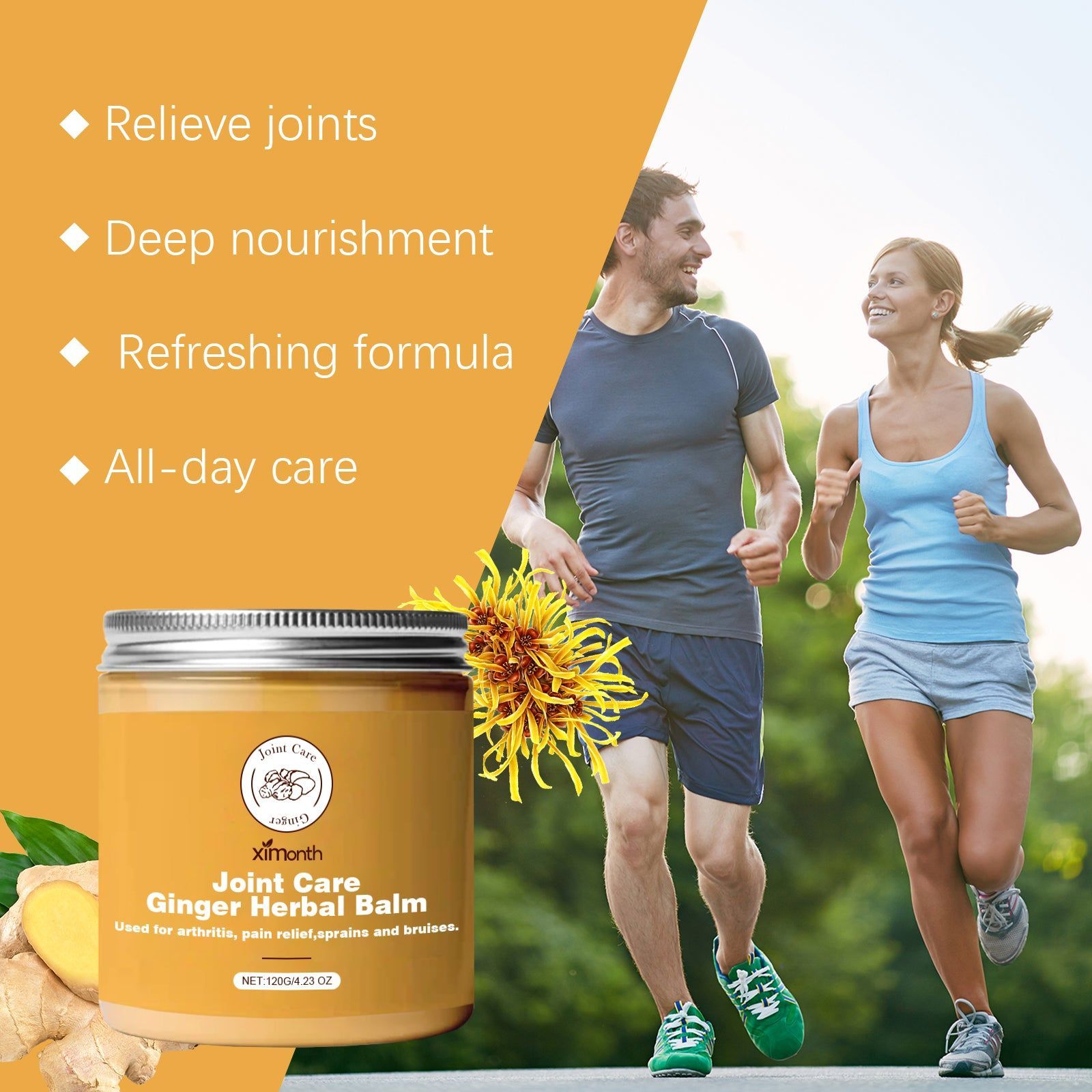Ginger Joint Care Cream, Fast Relief for Aching Muscles and Discomfort ,120g