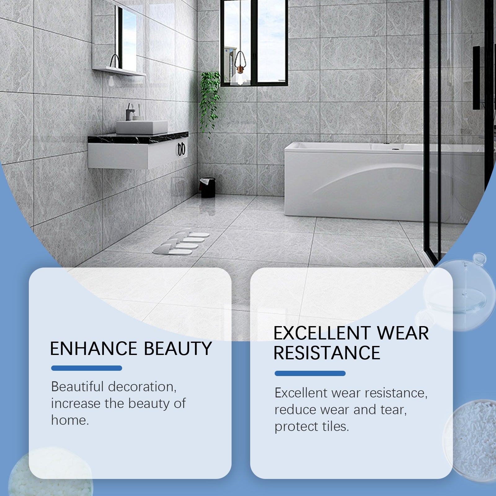 Premium Tile Repair Adhesive, Waterproof, Leak-Proof, Easy Fix for Walls and Bathrooms ,1set
