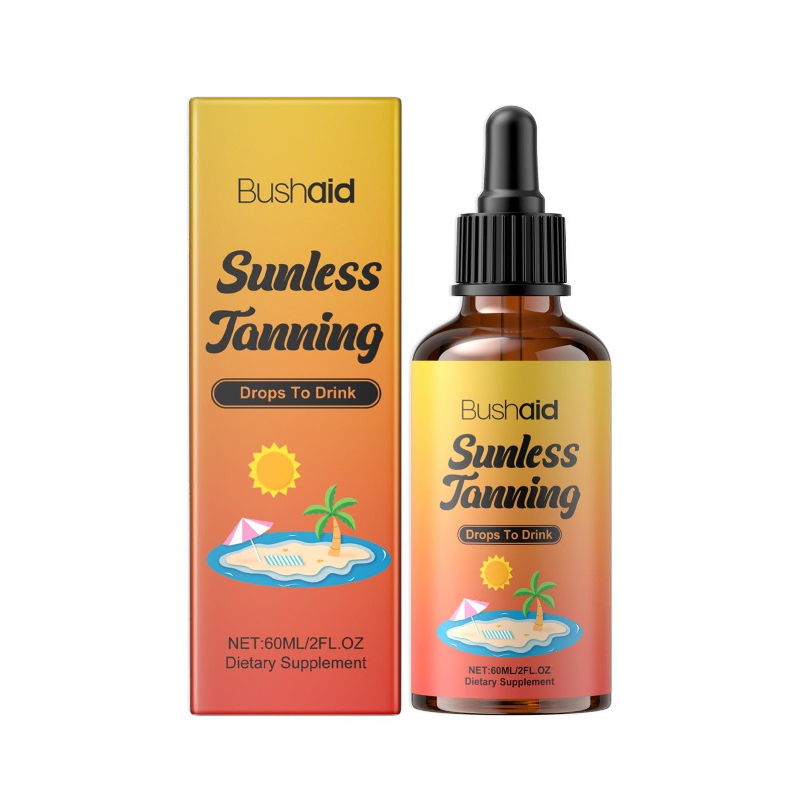 Achieve a Natural Tan with BushAid Tanning Aid Drops, Body Care, Skin Glow ,60ml