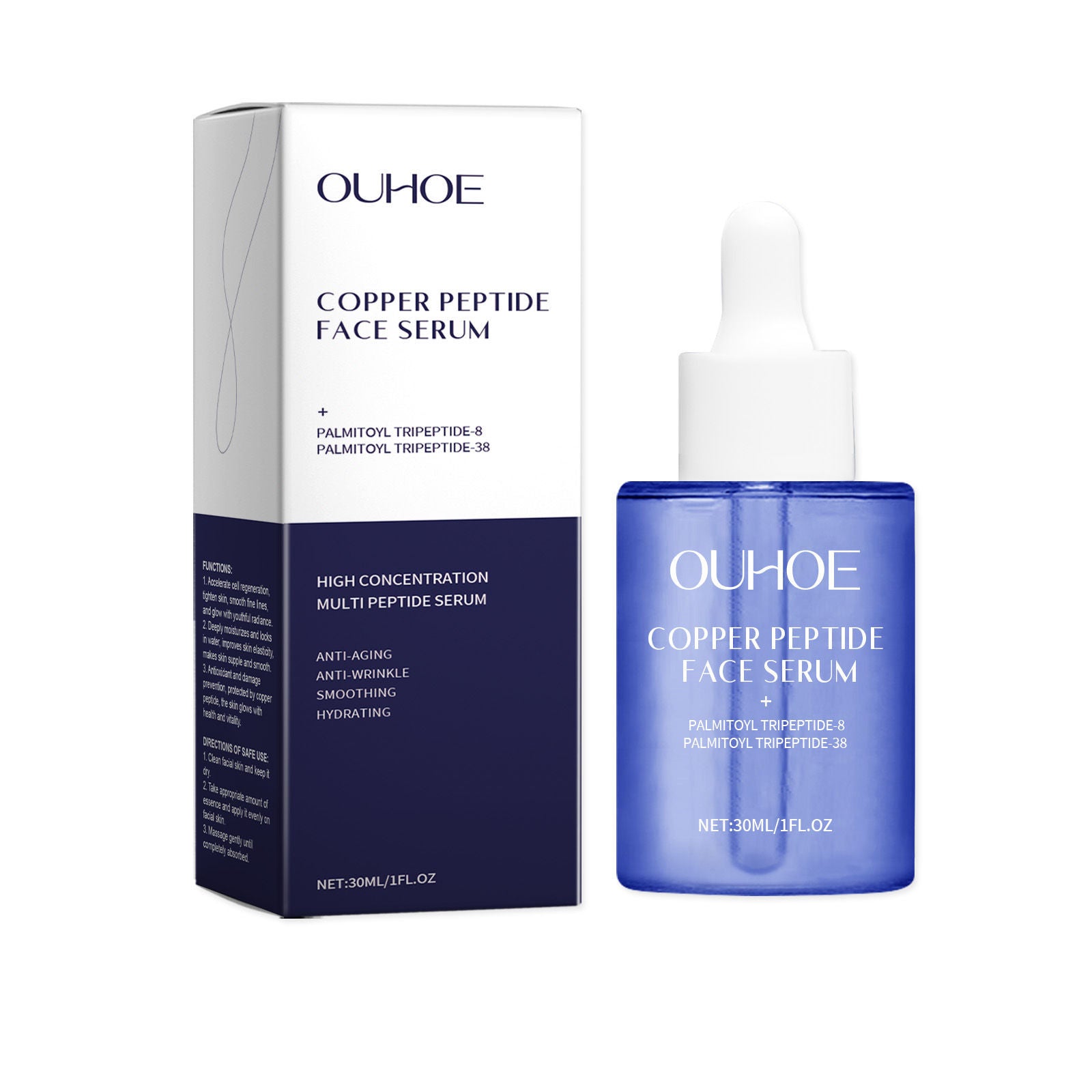 Copper Peptide Facial Essence, Hydrating, Nourishing, Anti-Aging, Glowing Skin ,30ml