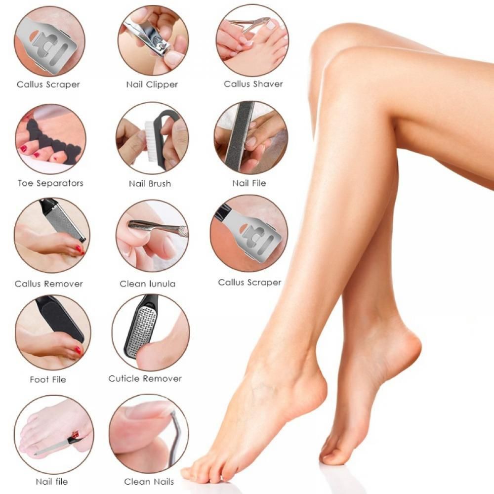 23pcs Pedicure Kit Foot File Set Stainless Steel Foot Care Tools Dead Skin Callus Remover