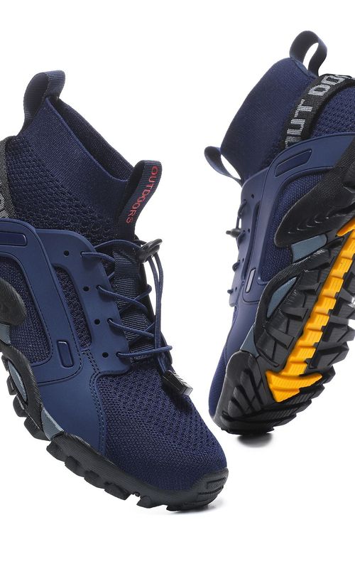 Men High Top Sneakers Casual Non Slip Climbing Shoes Mesh Breathable Flats