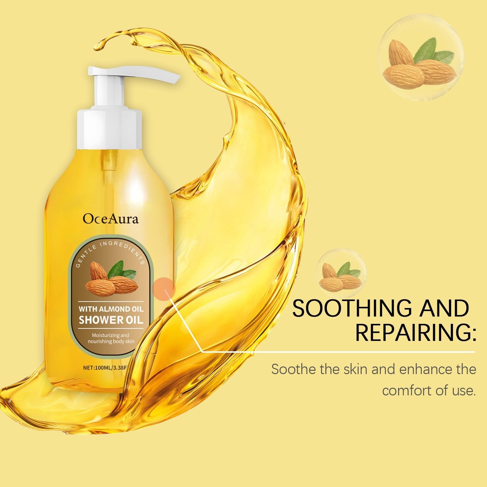 Coconut Oil Bath Oil for Body Cleansing, Moisturizing, Nourishing, Soft Skin ,100ml