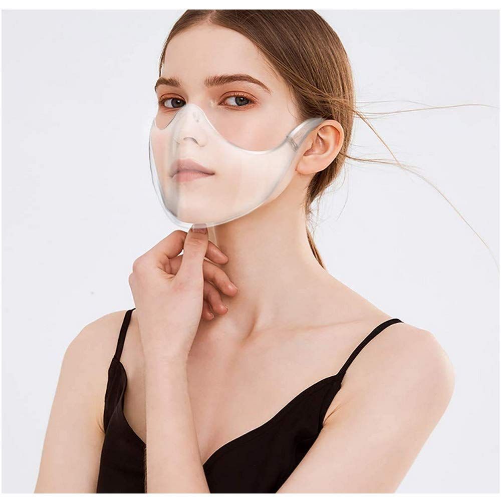 Clear Face Mask Transparent Face Shield Durable Protective Mask Washable Reusable Mouth Cover