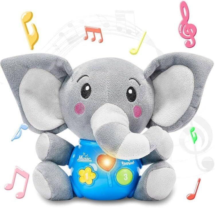 Baby Toy Plush Elephant Doll with Sounds Lights For Babies 6 Months