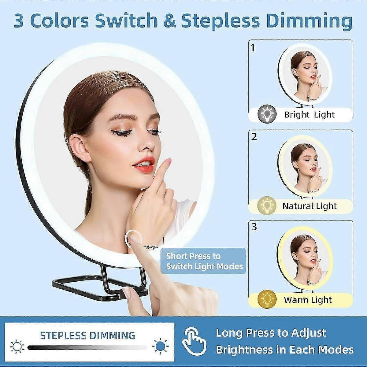 30X Magnifying Makeup Mirror With Tweezers and Suction Cups