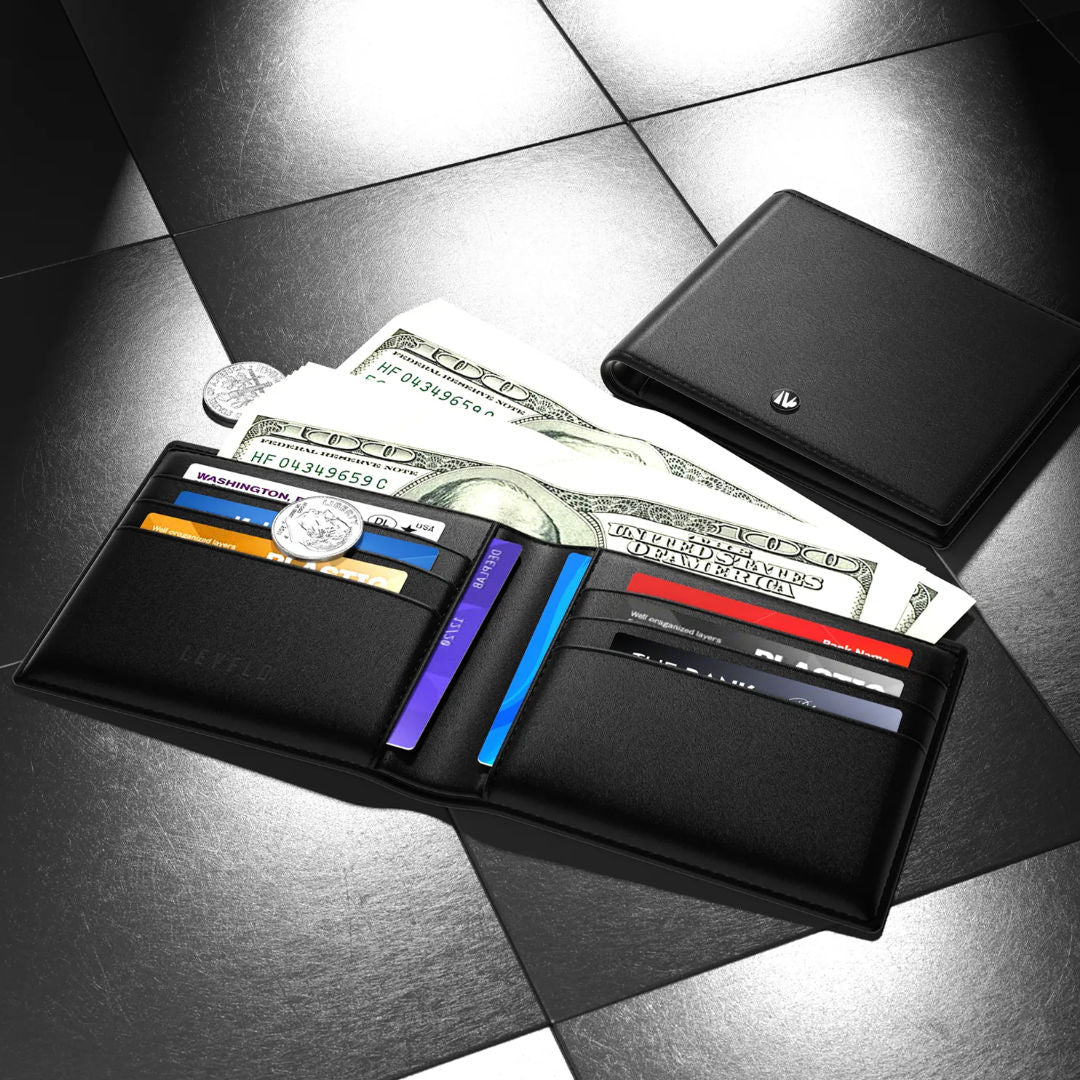 Levelo Billfold Mens Genuine Leather Wallet