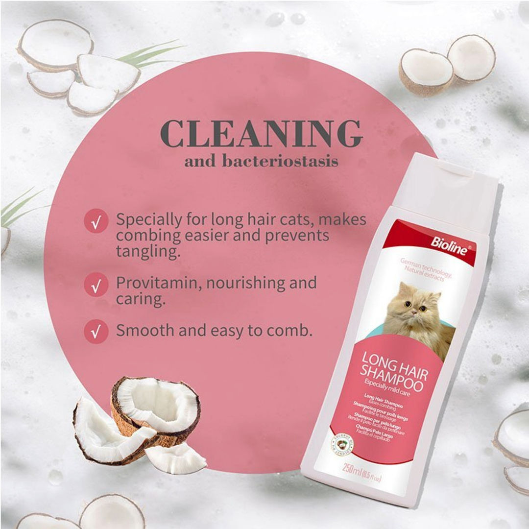 Bioline Long Hair Cat Shampoo, Volume 250ml