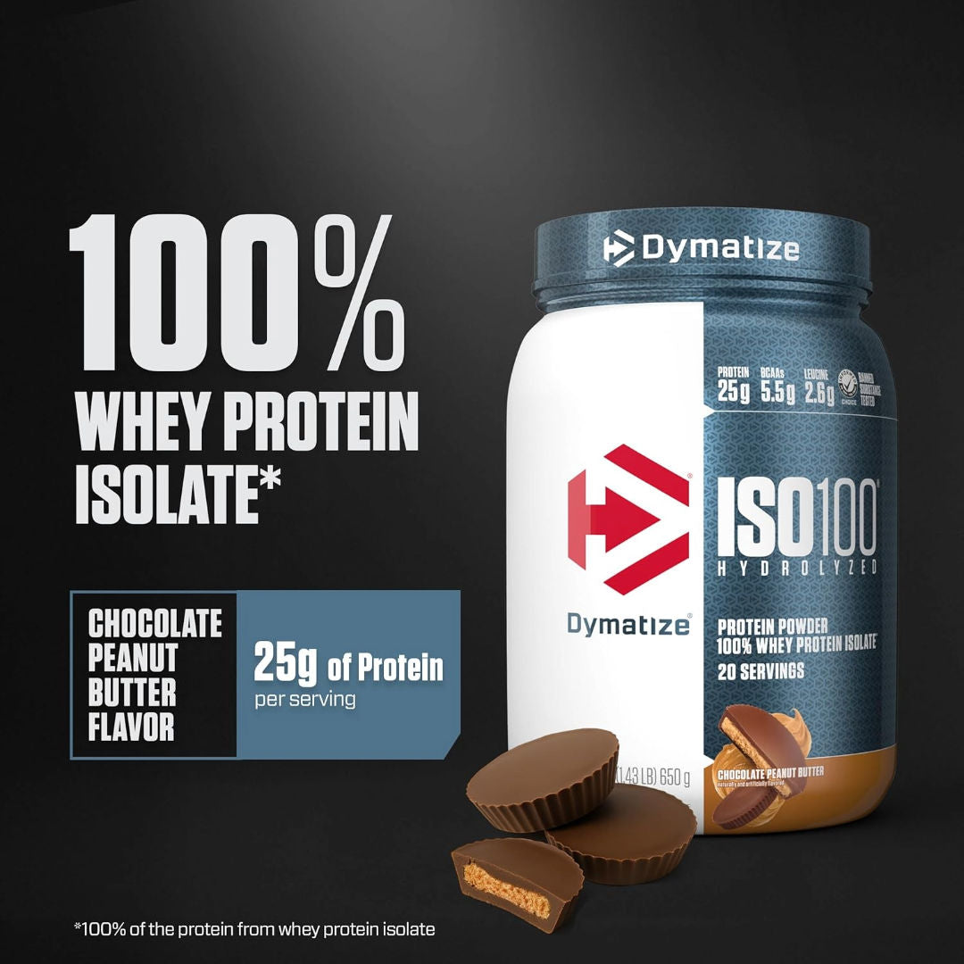 Dymatize Nutrition ISO100 Hydrolyzed Whey Protein Isolate Powder 20 Servings, 650gm