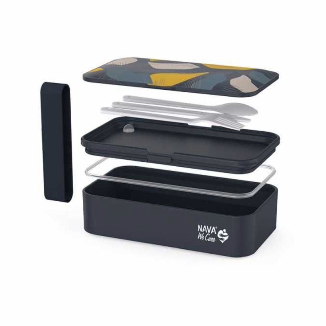 NAVA Rectangular Plastic Lunch Box We Care, 650ml