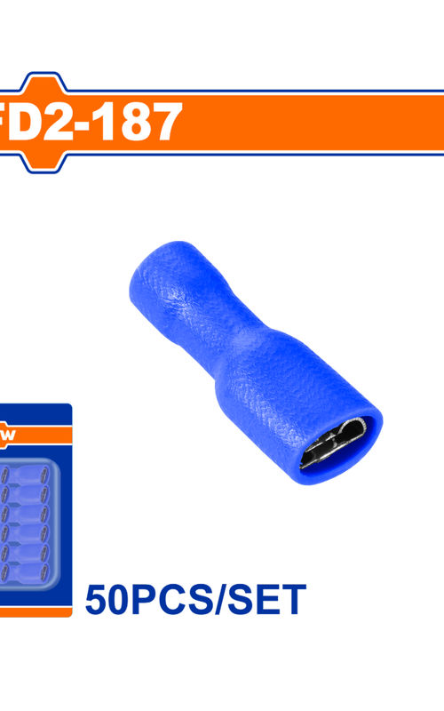 WADFOW Insulated Electrical Terminal Connector Sets, 50 Piece Wire Crimp Terminals, Color Coded, Blister Packed