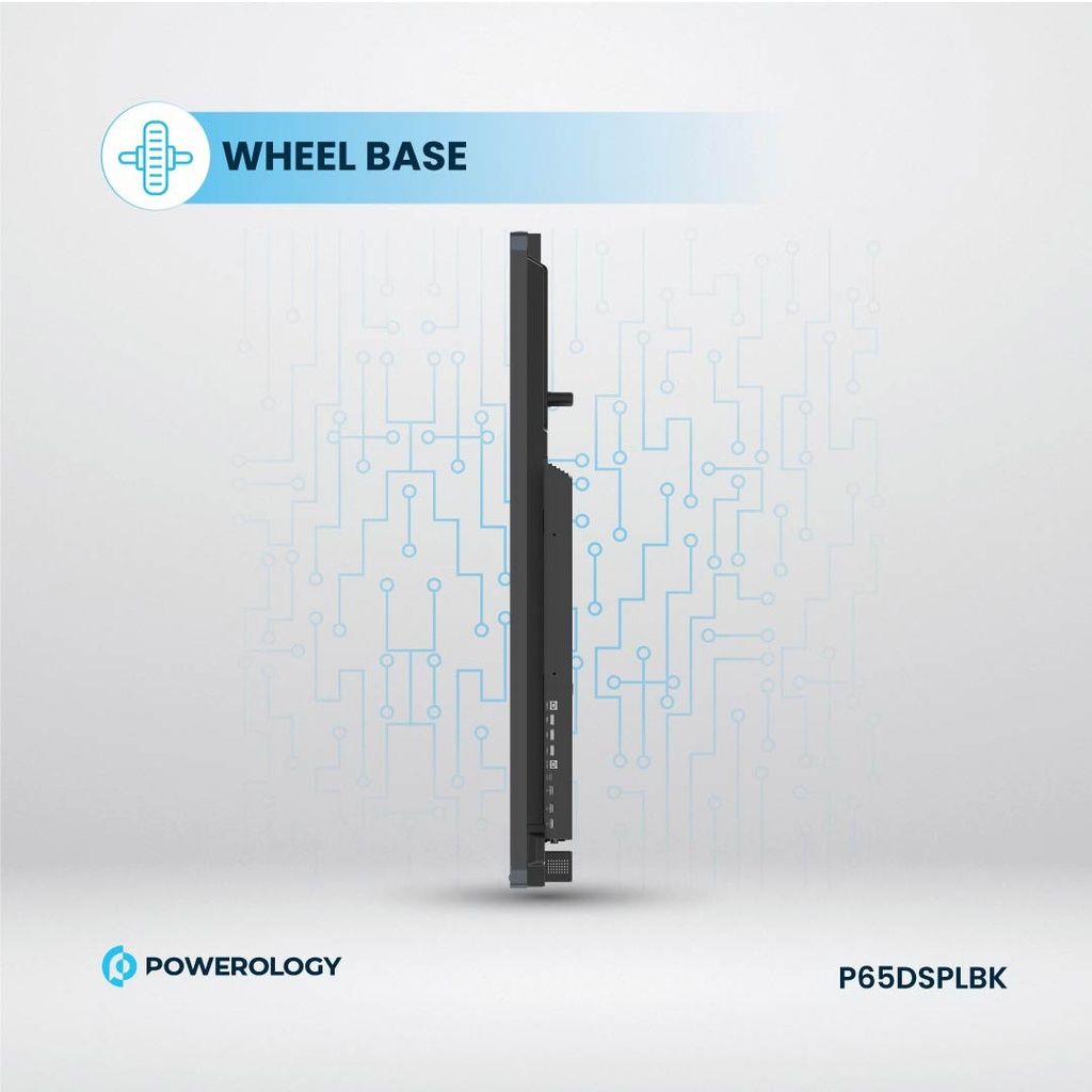 Powerology 65" Interactive Smartboard, Android 11 + Windows 11, 8GB + 128GB, Black