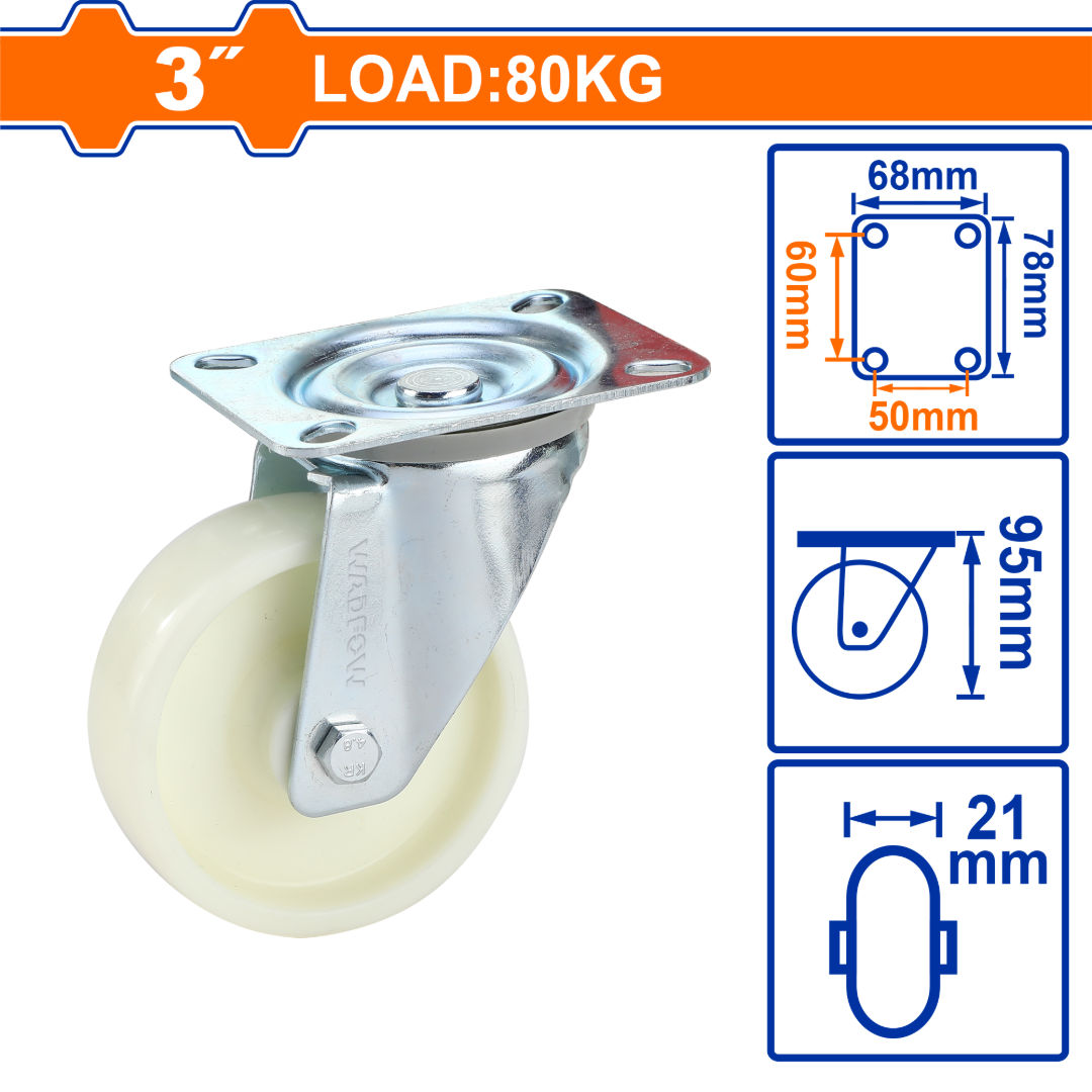 WADFOW PP Caster Wheels, Rigid & Swivel Series, Light & Heavy Duty