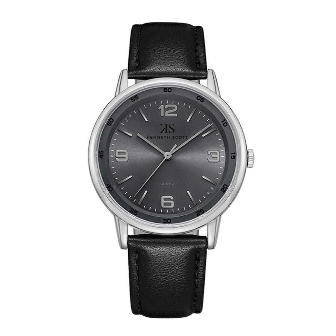 Kenneth Scott Men's Analog Display & Polyurethane Strap Watch