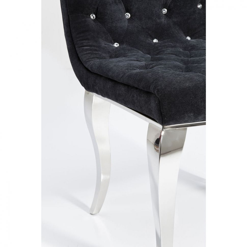 Bijou Chair Velour Seat with Steel Legs