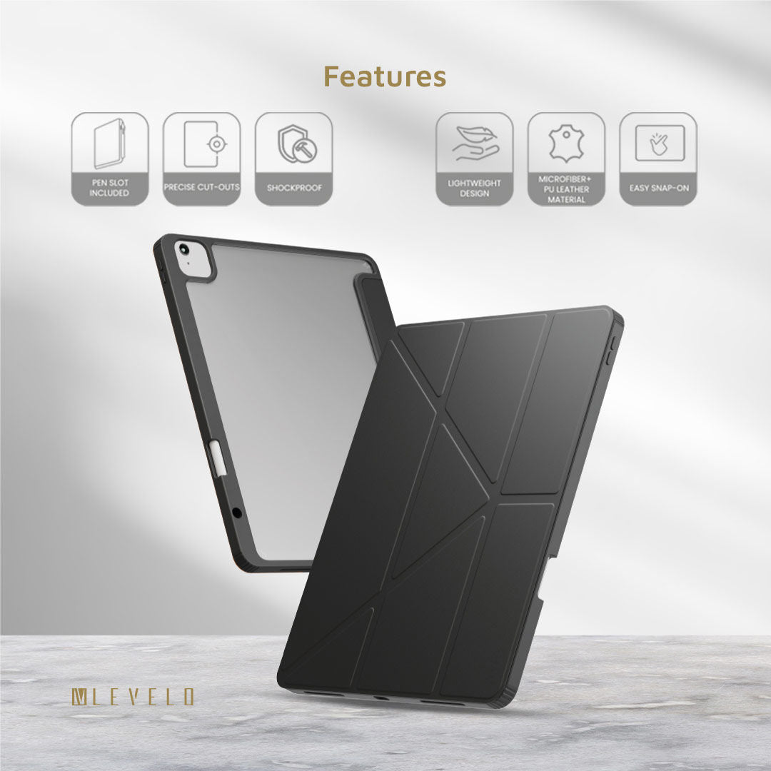 Levelo Conver Clear Back Hybrid Case for 2024 iPad Series