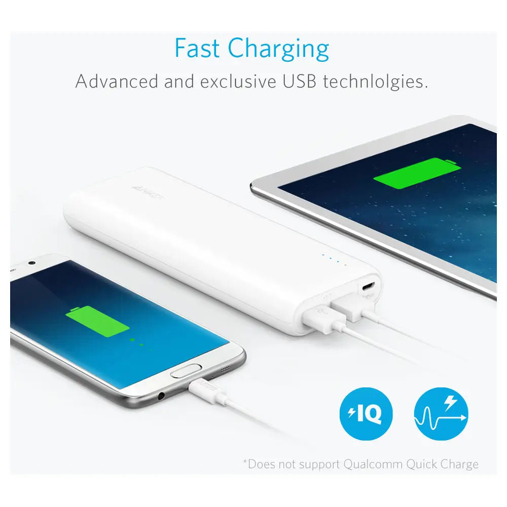 Anker PowerCore 15600mAh Power Bank with Dual USB Output, PowerIQ Fast Charging & 4.8A Output