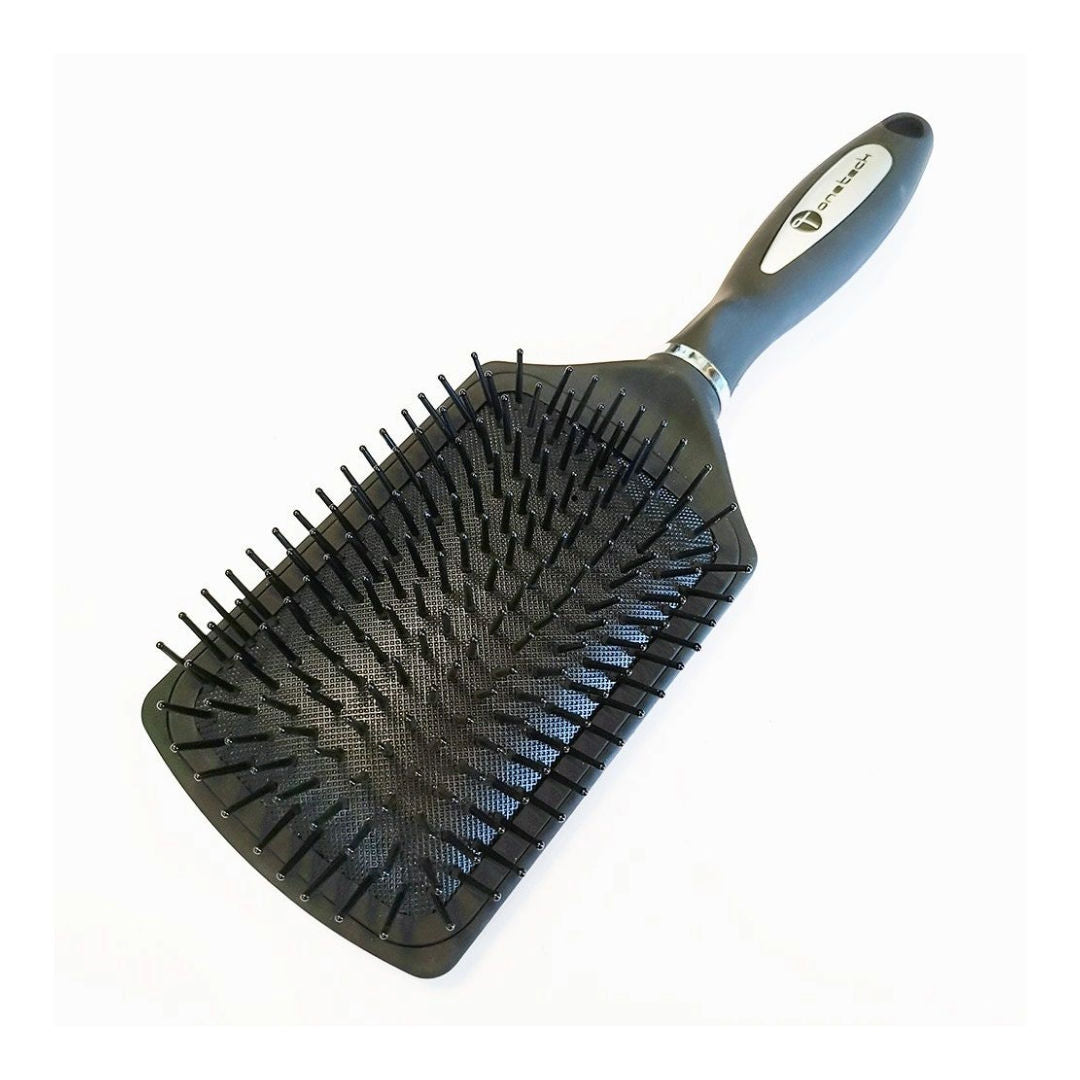 Onetech Cushioned Paddle Hair Brush, Black