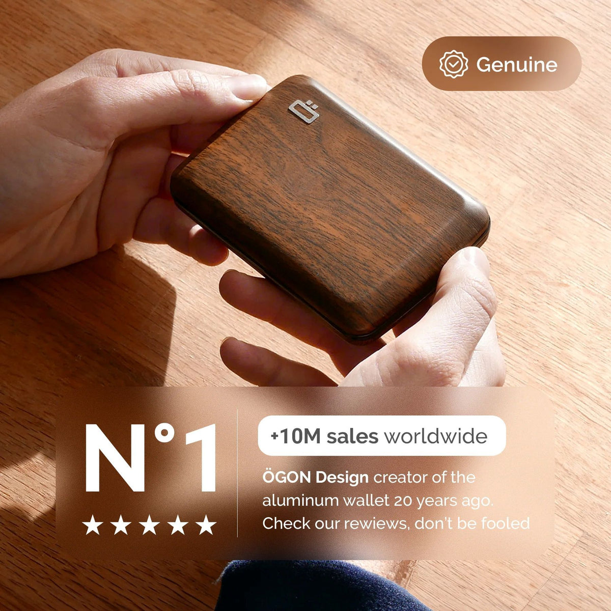 Ogon Oslo Aluminum Wallet Small Case Card Holder V2, Sequoia Effect