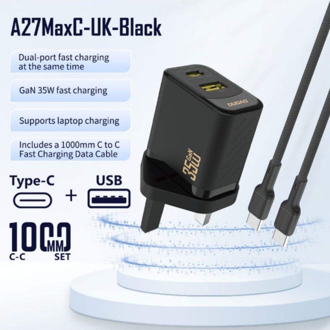 DUDAO A27MaxCUK Dual Port Charger PD+QC 35W With USB TYPE-C Cable