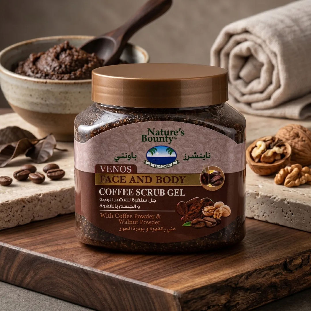 مقشر الوجه والجسم Nature's Bounty Venos، بنكهة القهوة، 300 مل