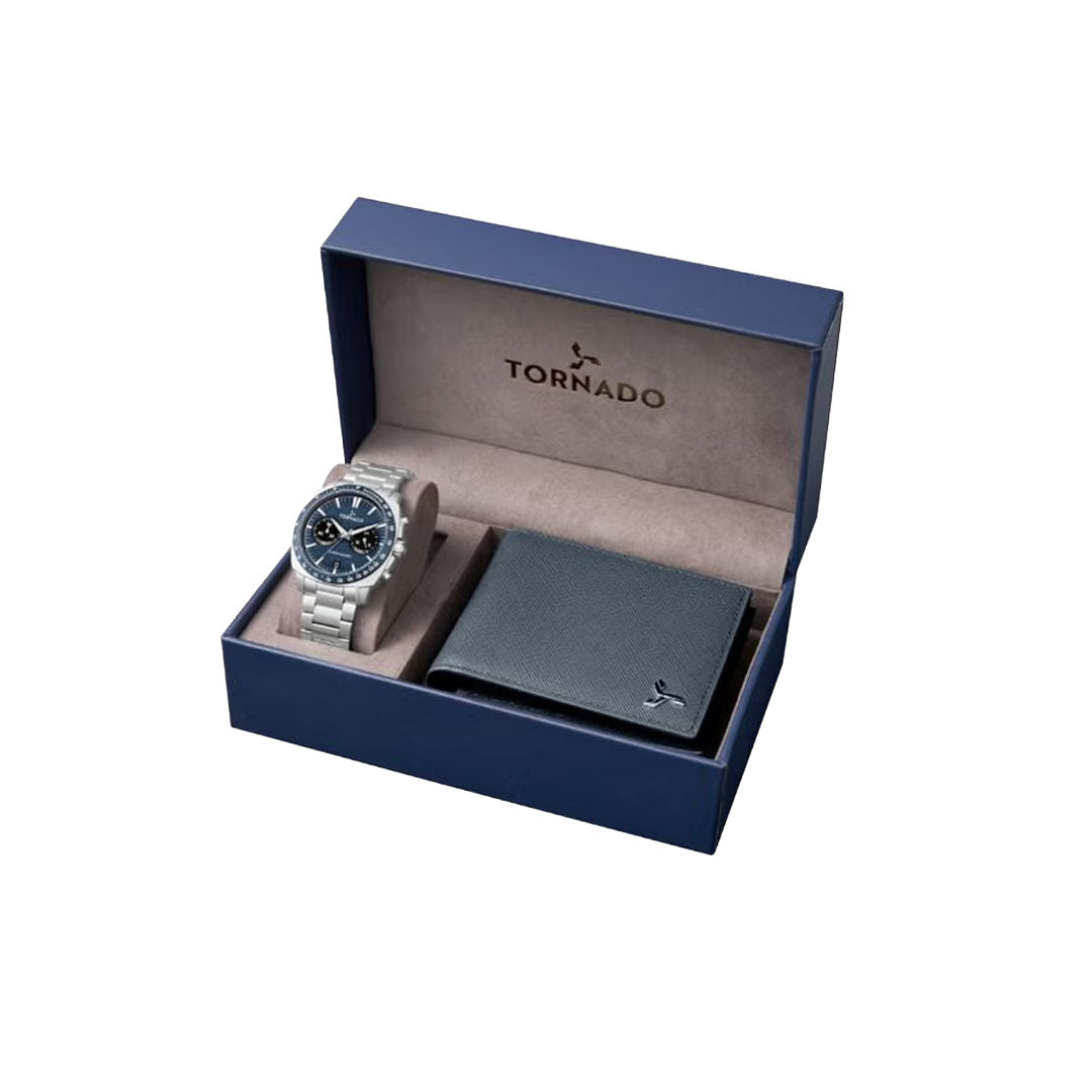 TORNADO Men's Chronograph VK64 Stainless Steel Movement Watch Set