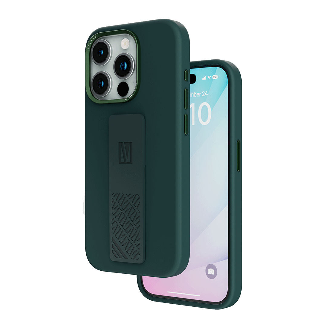 Levelo Morphix Anti-Scratch Silicone Case with Silicone Grip for iPhone 15 Pro Max, Green