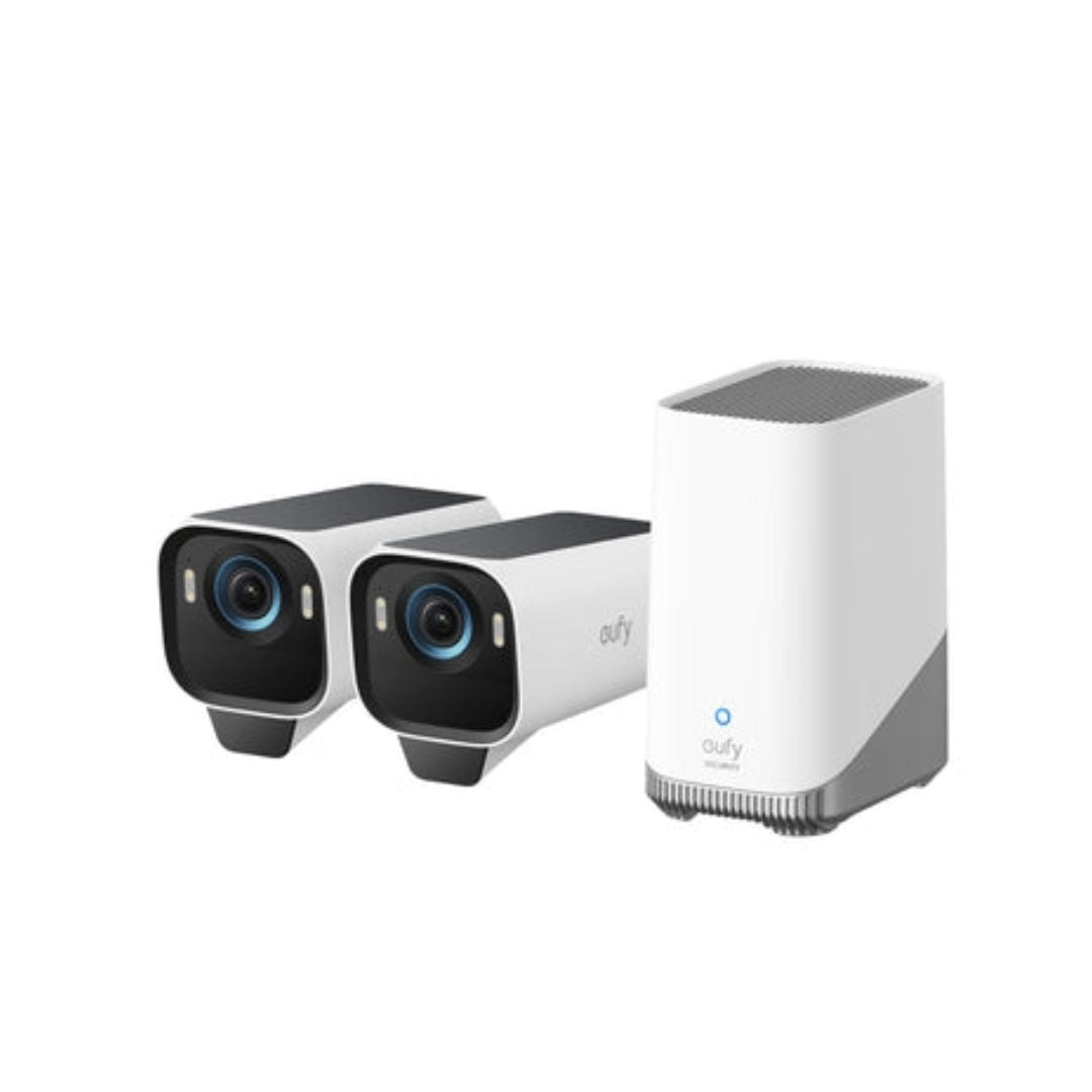 مجموعة كاميرات المراقبة Anker Eufy S3 Pro ذات الكاميرتين، أسود + أبيض
