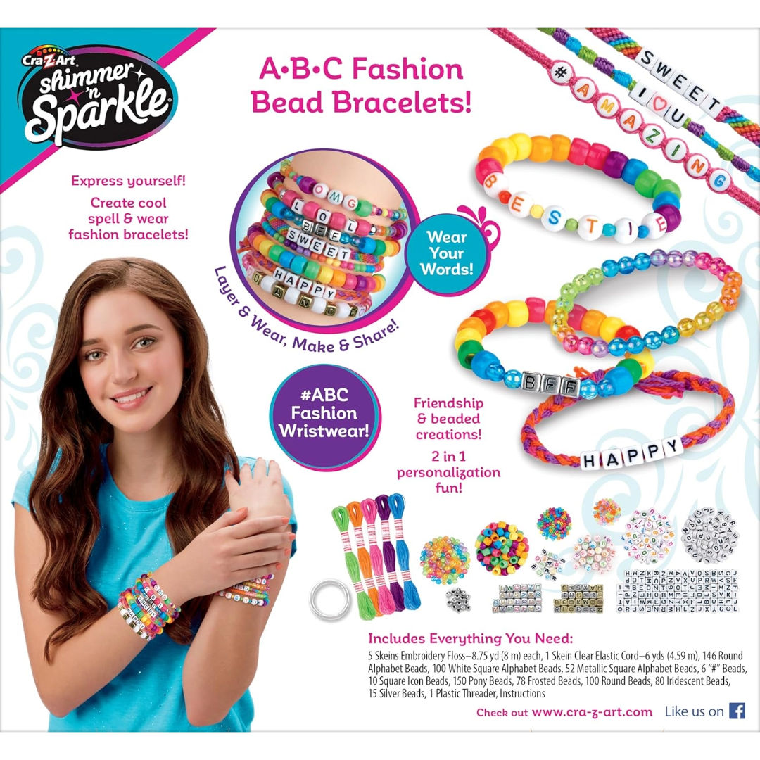 Cra-Z-Art Shimmer n Sparkle ABC Fashion Bead Bracelet Kit