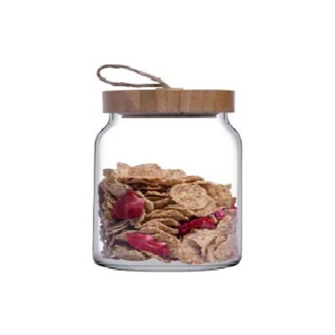 Pasabahce Woody Glass Jar with Bamboo Lid, 860ml