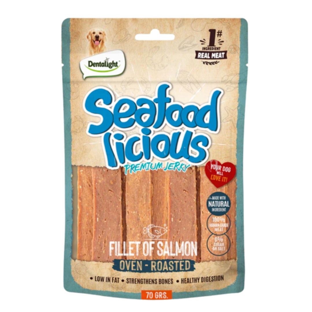 Dentalight Seafood Licious Jerky Treats For Dogs, 70gm