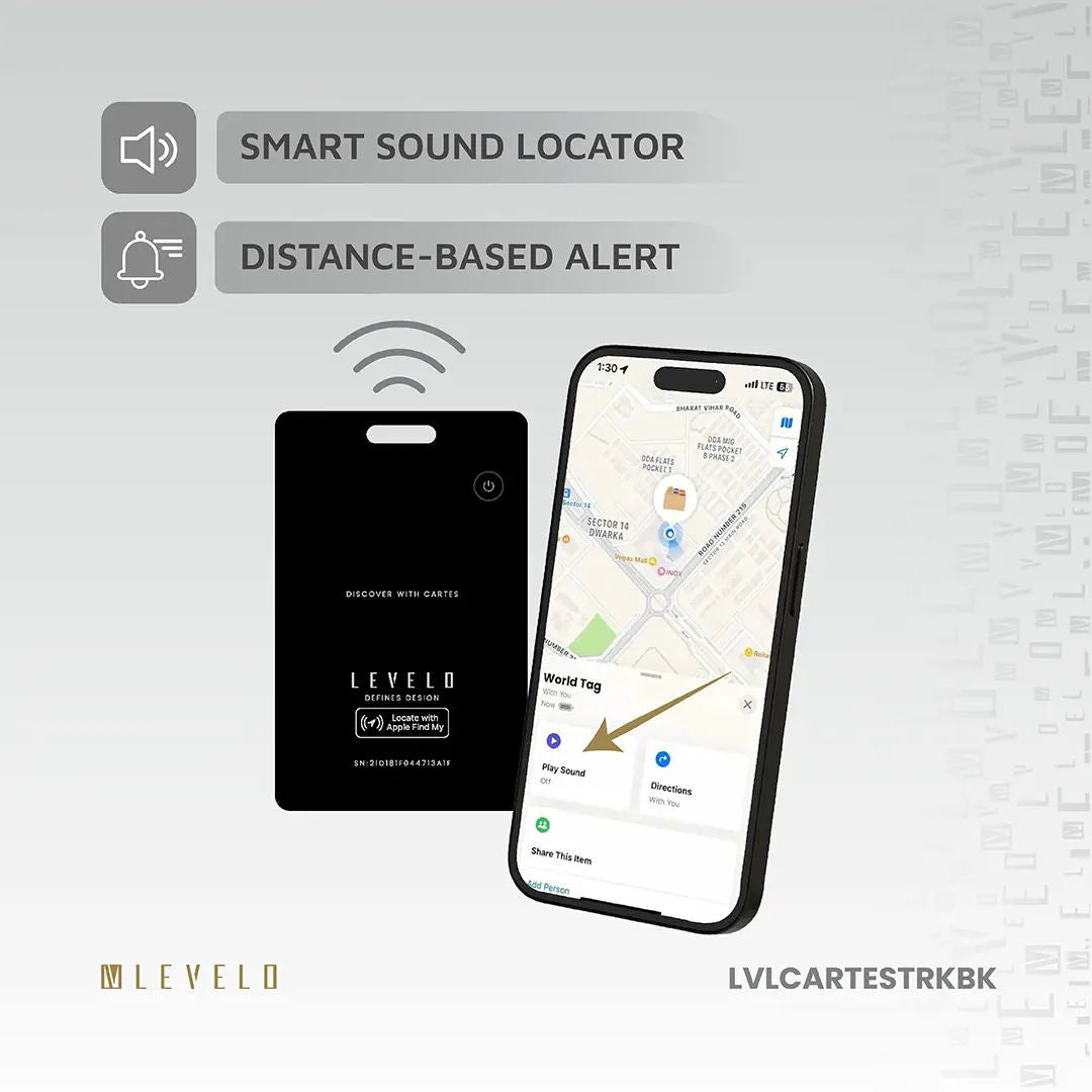 Levelo Cartes FindMy Card Tracker, Black