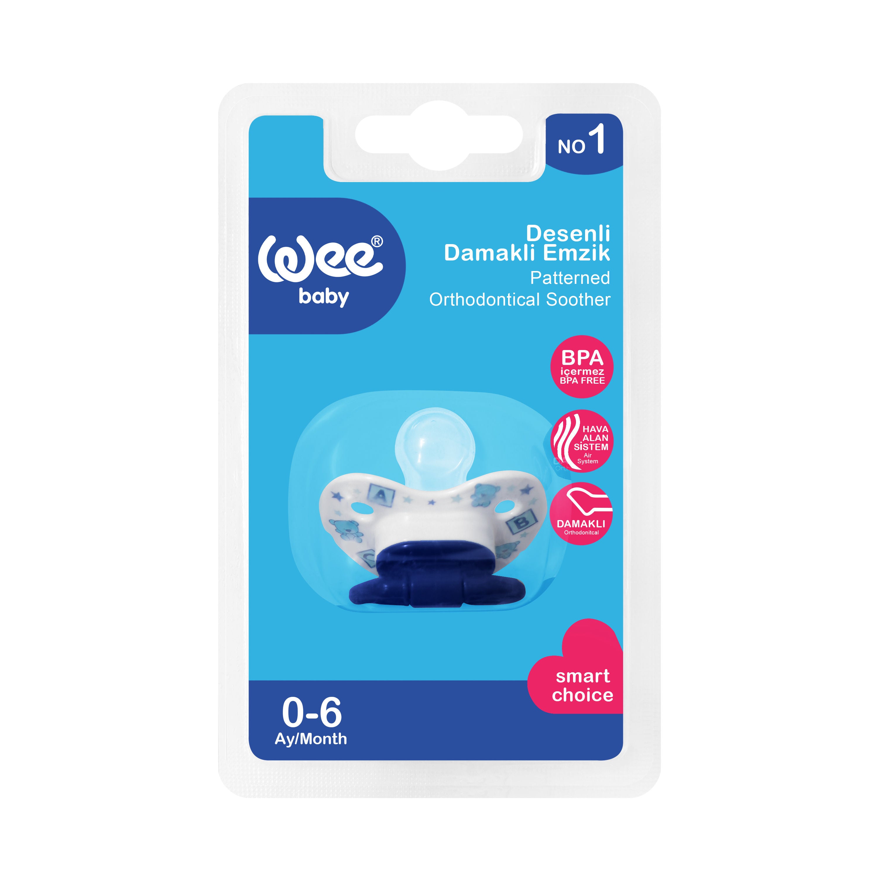 Weebaby Patterned Orthodontic Soother No.1, Code 833