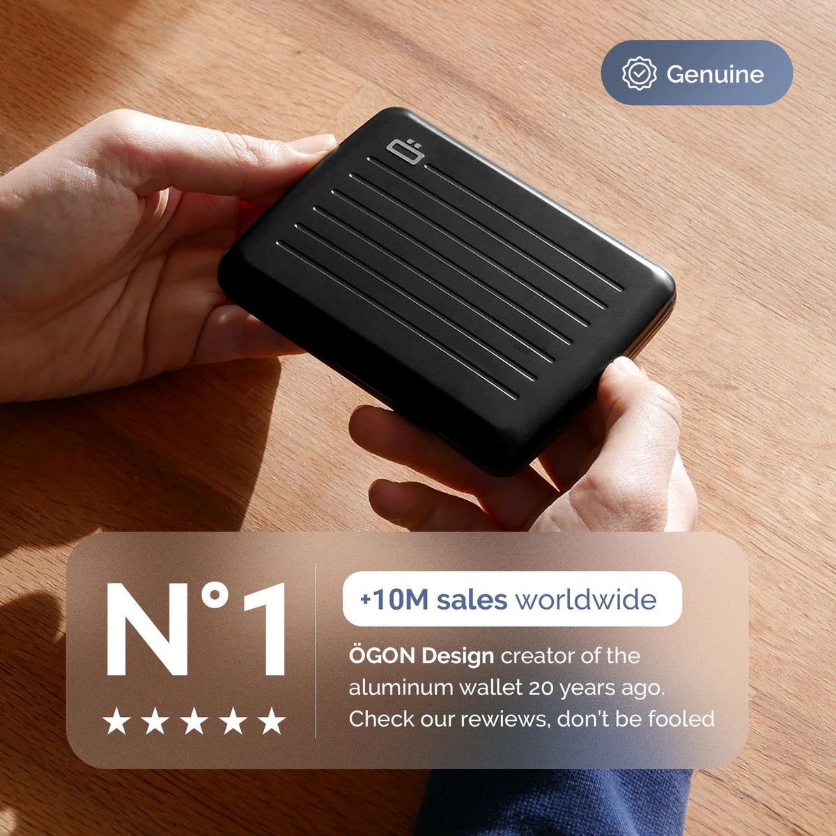 Ogon Aluminum Wallet Large Case V2, Opium Black