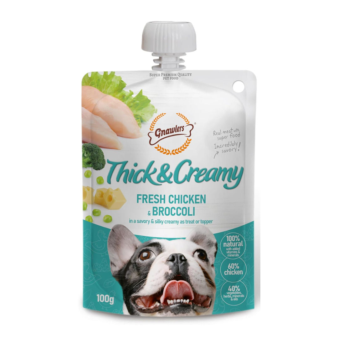 Thick & Creamy Dog Treat, 100 G Natural Pet Food Topper, Lickable Dog Treats, 100% Natural, All Life Stages