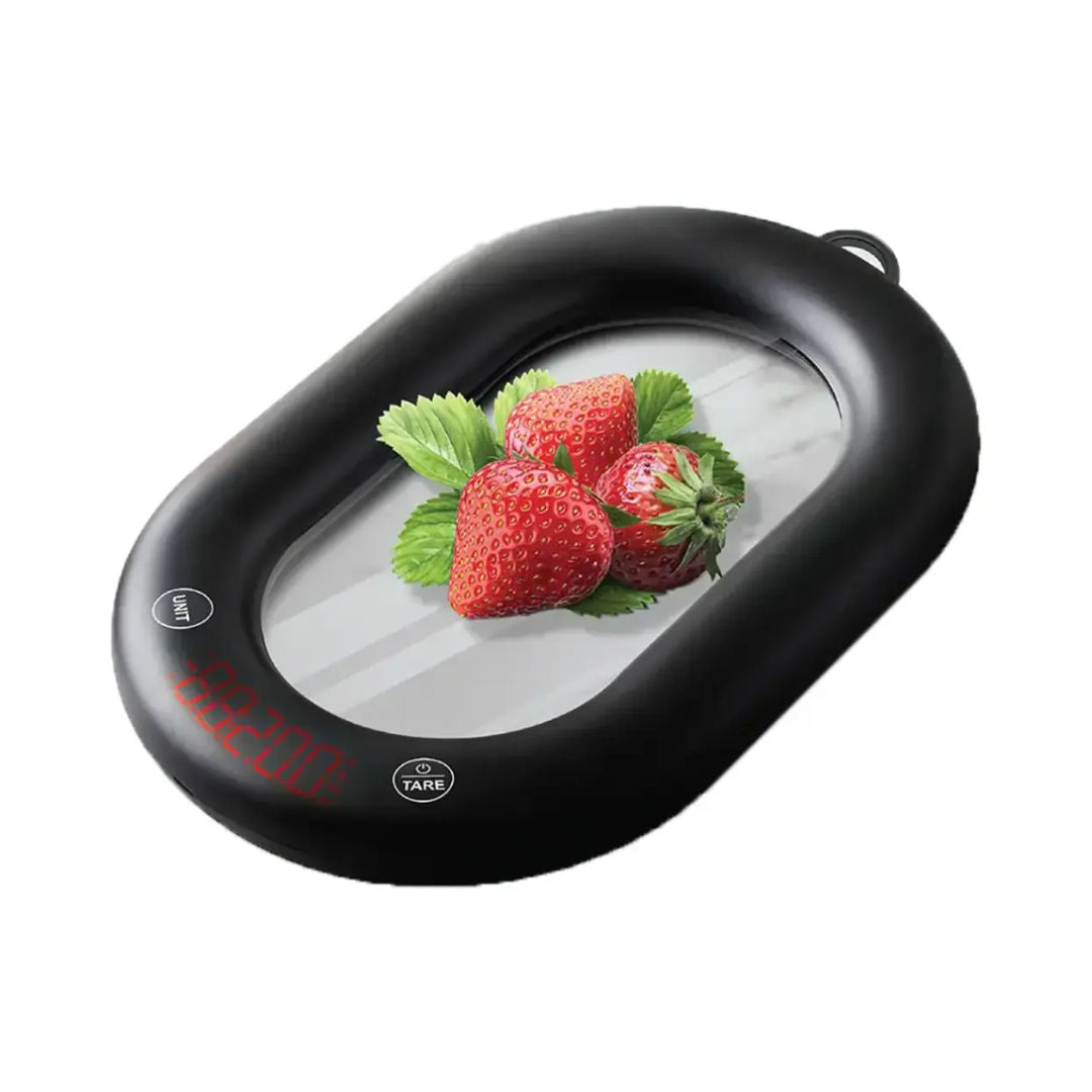 Porodo Lifestyle Glass Design Smart Kitchen Digital Scale with Real-Time App Sync - Black