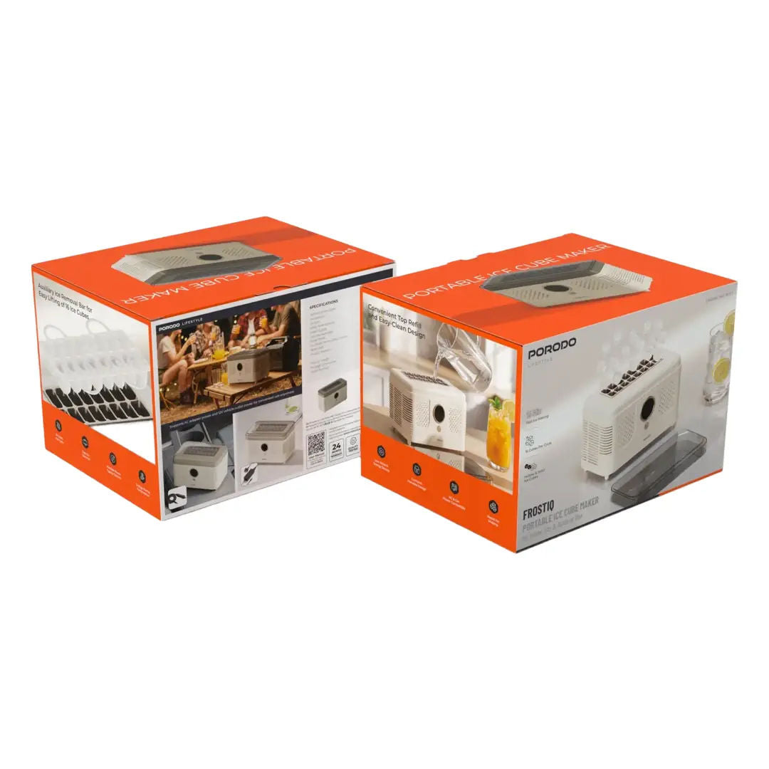 Porodo Lifestyle Frostiq Portable Ice Cube Maker, Beige