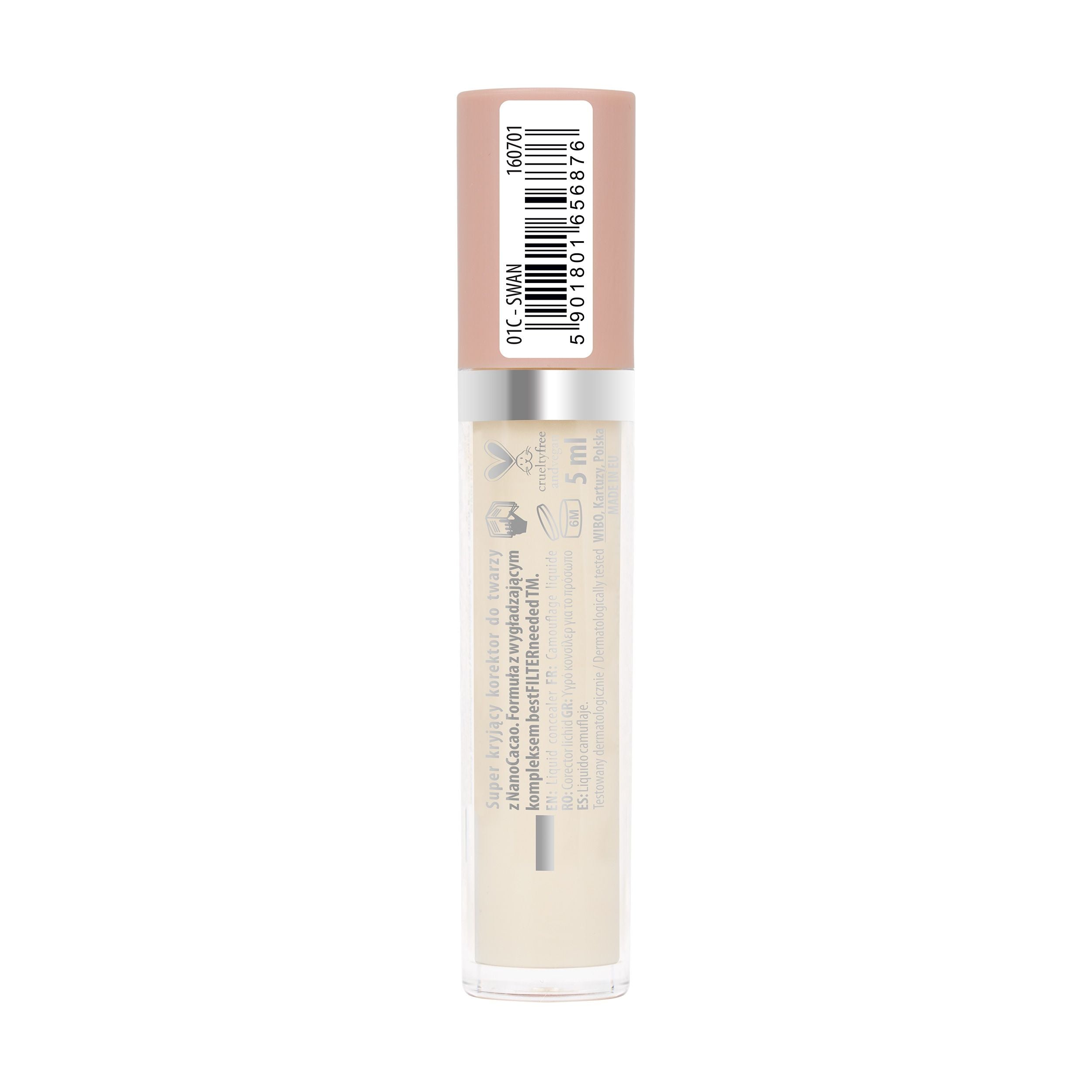 NAM Creaseless Camouflage Corrector, High-Coverage, Crease-Resistant Liquid Concealer