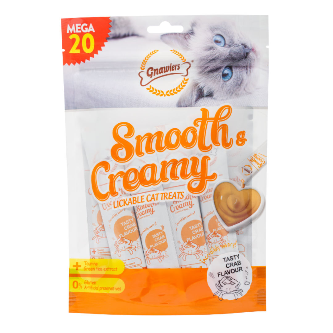 Gnawlers Smooth & Creamy Lickable Cat Treats, 20-Pieces x 15gm