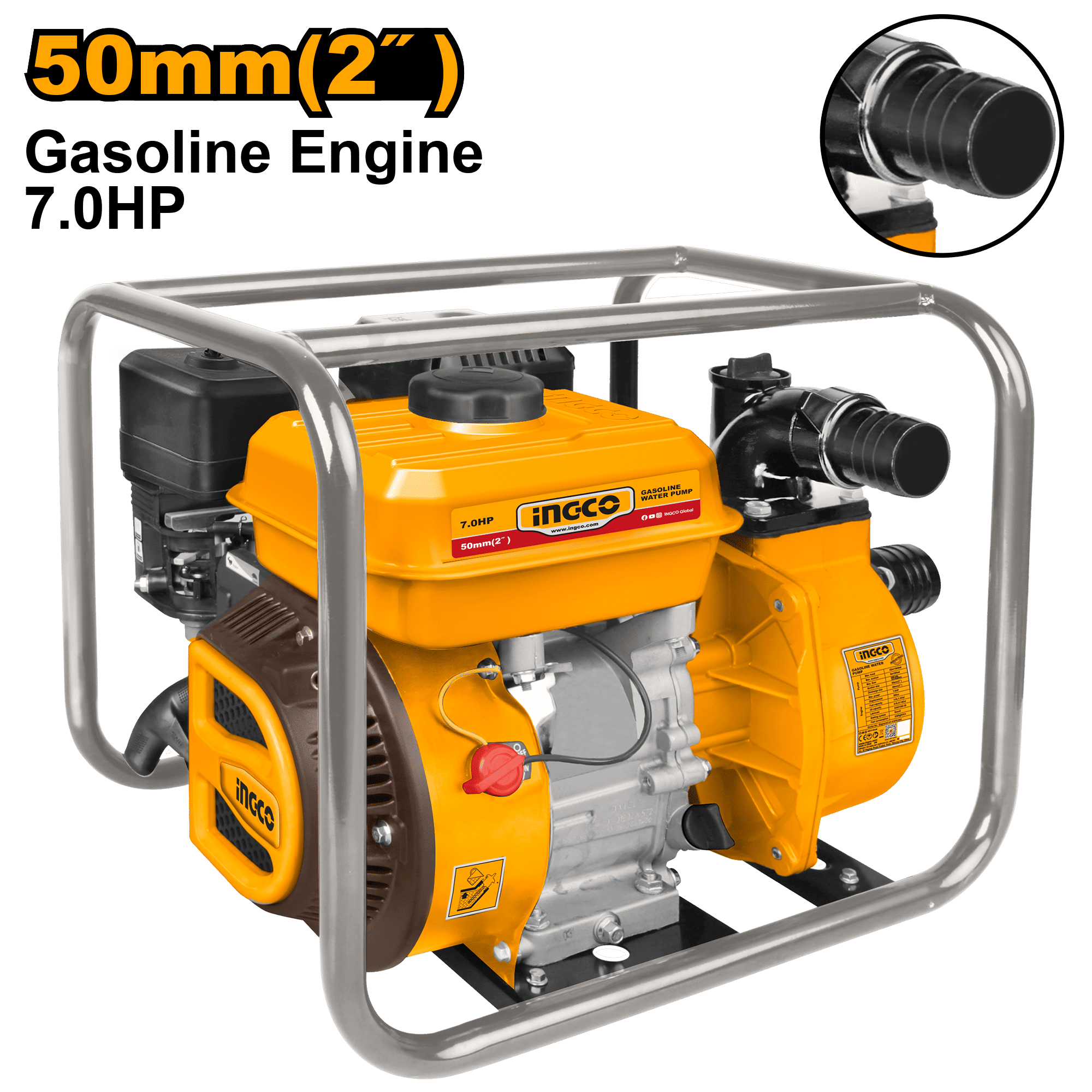 INGCO Gasoline Water Pump 2 Inch 7HP High Flow Irrigation Pump