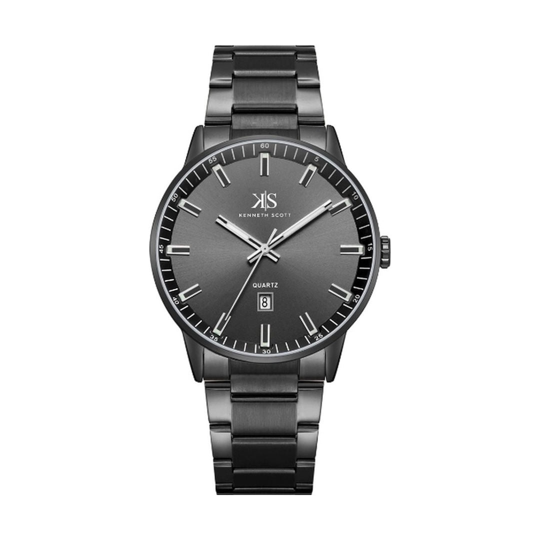 Kenneth Scott Men's Black Dial Analog Watch, K22010 Series
