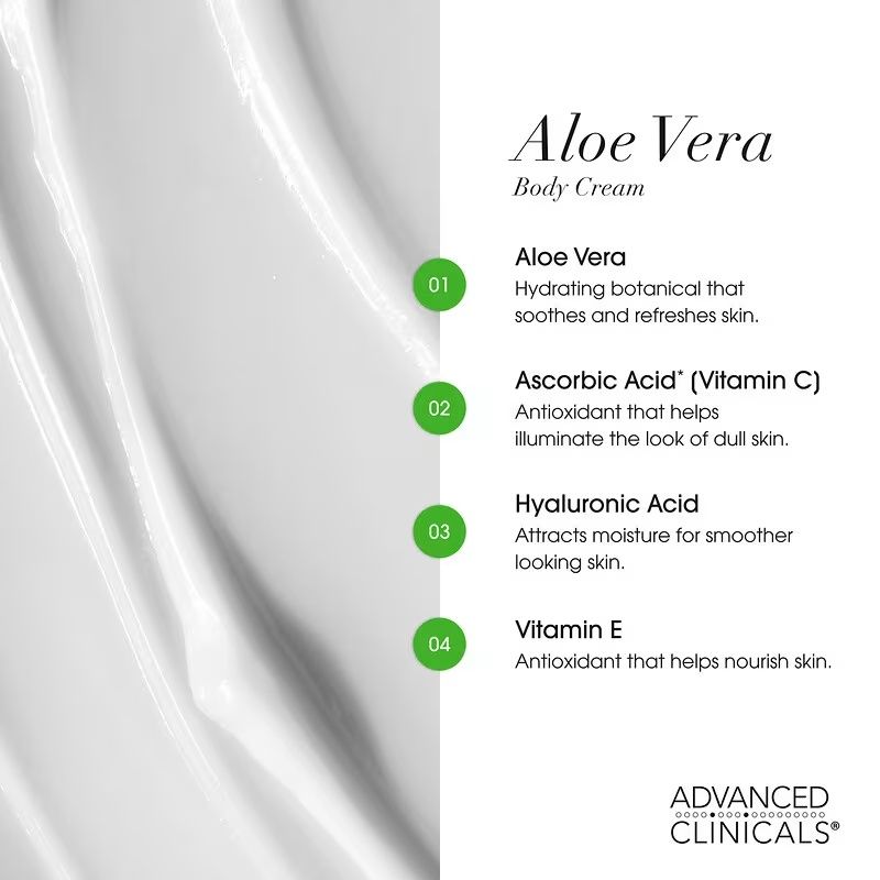 Advanced Clinicals Soothe + Recover Aloe Vera Cream with Vitamins C & E, 16oz